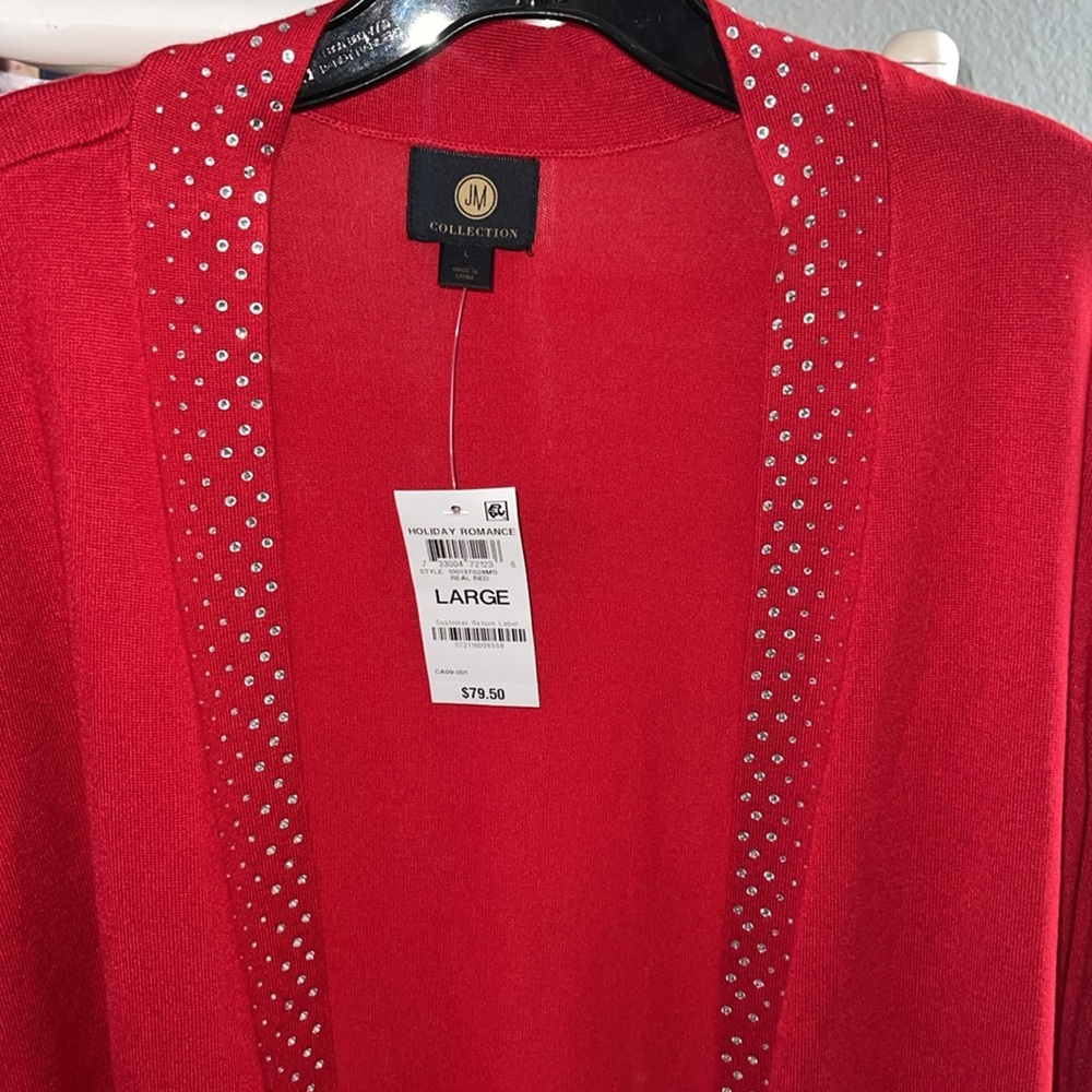 JM Collection Cardigan Size Large - Picture 2 of 2